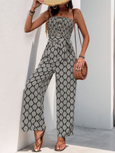 Perfee Printed Smocked Sleeveless Jumpsuit OutfitFlow